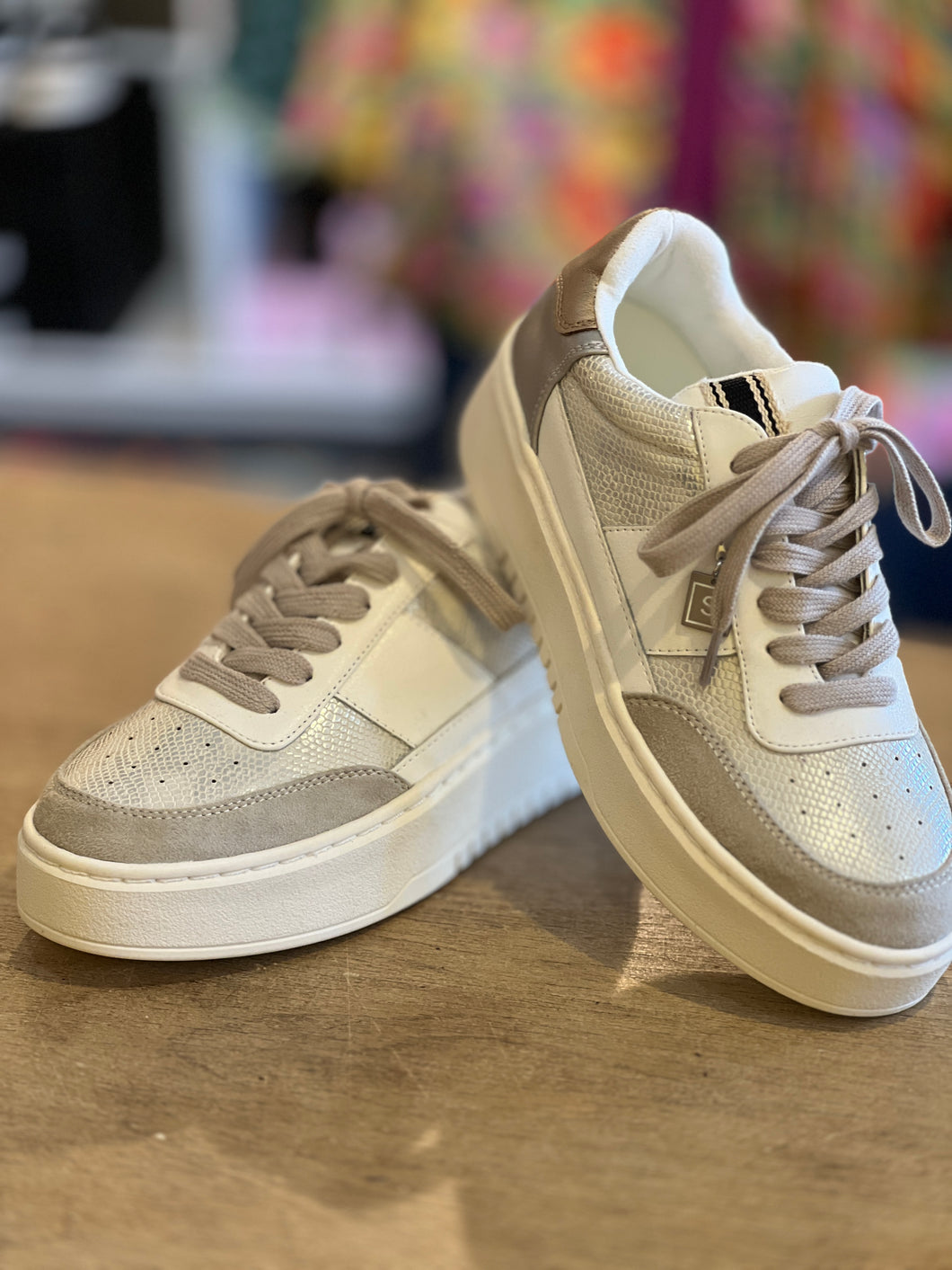 SHIRLEY SILVER SNAKE SNEAKER